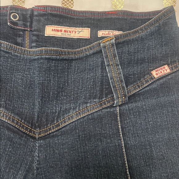 Vintage MISS SIXTY *Flare Nixie* Low Rise Jeans Size 33 Long Inseam 35” Tall - Picture 4 of 10